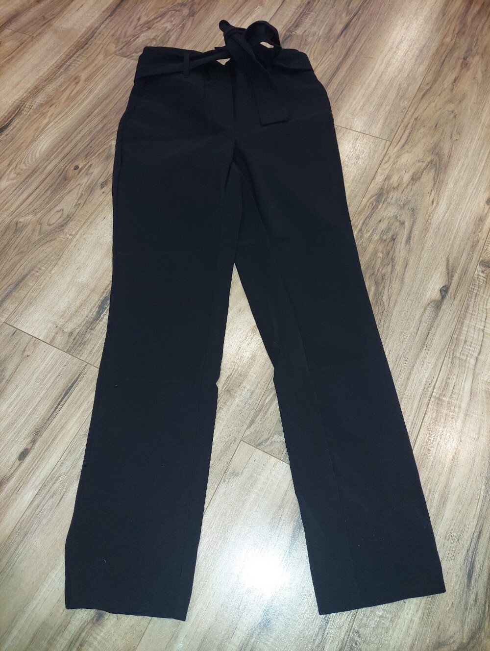 J&L Atelier Women’s Black Dress Pants XS Stretch Slim Work Career With Belt